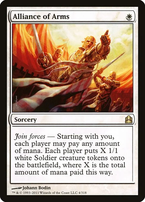 Alliance of Arms, carta Magic di tipo Sorcery illustrata da Johann Bodin