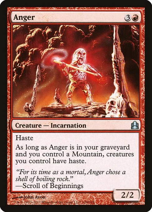 Anger, carta Magic di tipo Creature — Incarnation illustrata da John Avon