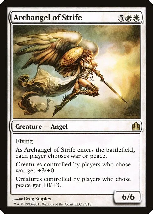 Archangel of Strife, carta Magic di tipo Creature — Angel illustrata da Greg Staples