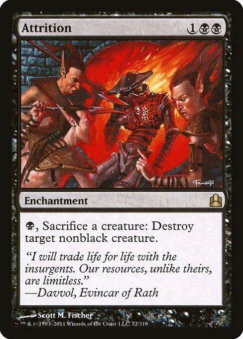 Attrition, carta Magic di tipo Enchantment illustrata da Scott M. Fischer