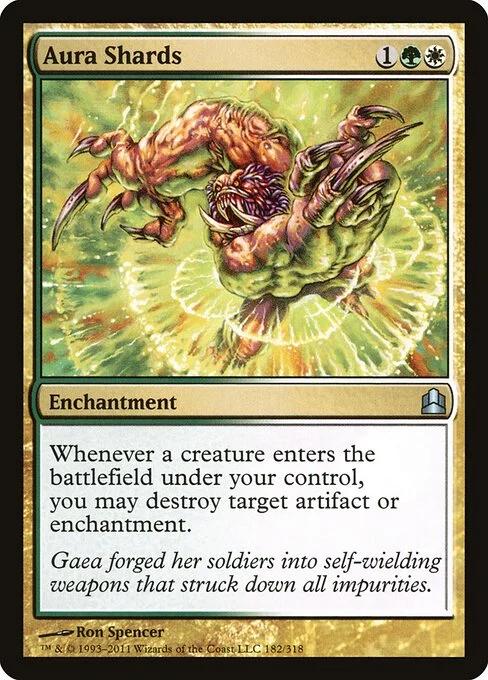Aura Shards, carta Magic di tipo Enchantment illustrata da Ron Spencer