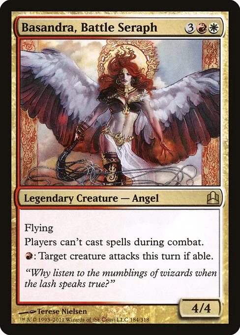 Basandra, Battle Seraph, carta Magic di tipo Legendary Creature — Angel illustrata da Terese Nielsen