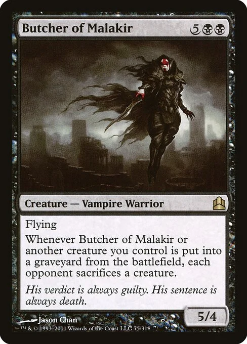 Butcher of Malakir, carta Magic di tipo Creature — Vampire Warrior illustrata da Jason Chan