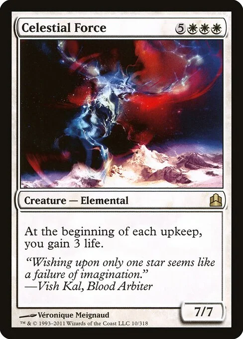 Celestial Force, carta Magic di tipo Creature — Elemental illustrata da Véronique Meignaud