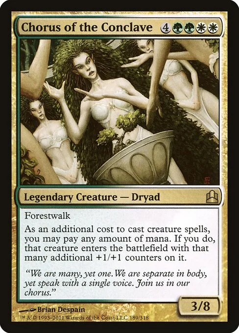 Chorus of the Conclave, carta Magic di tipo Legendary Creature — Dryad illustrata da Brian Despain