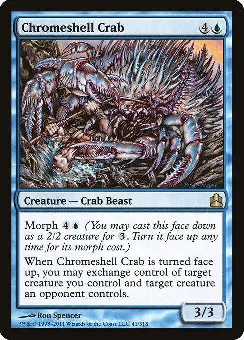 Chromeshell Crab, carta Magic di tipo Creature — Crab Beast illustrata da Ron Spencer