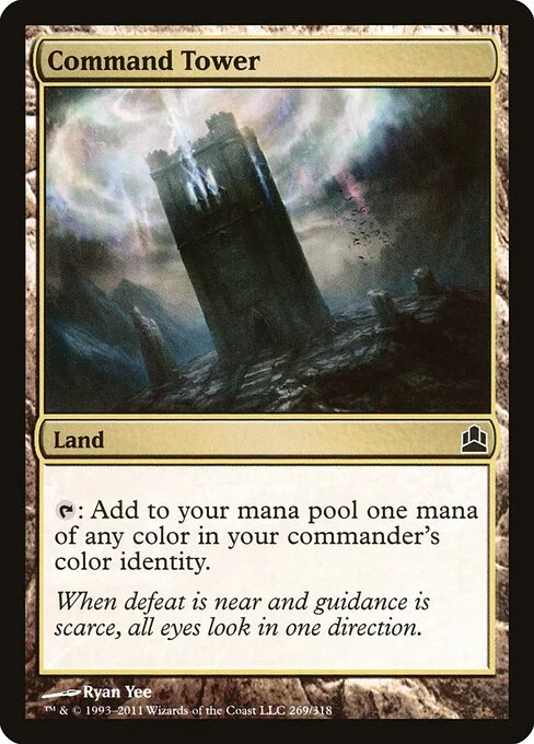 Command Tower, carta Magic di tipo Land illustrata da Ryan Yee