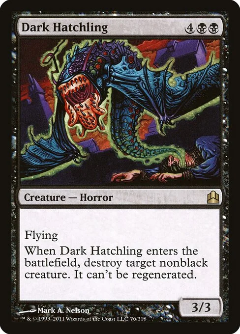 Dark Hatchling, carta Magic di tipo Creature — Horror illustrata da Mark A. Nelson