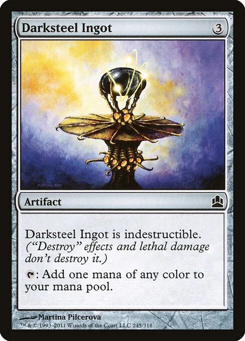 Darksteel Ingot, carta Magic di tipo Artifact illustrata da Martina Pilcerova