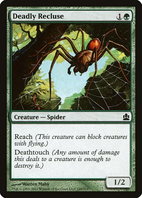 Deadly Recluse, carta Magic di tipo Creature — Spider illustrata da Warren Mahy