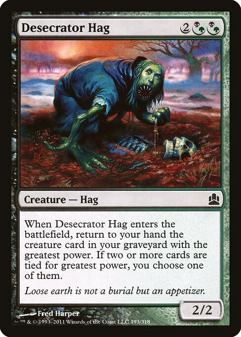 Desecrator Hag, carta Magic di tipo Creature — Hag illustrata da Fred Harper