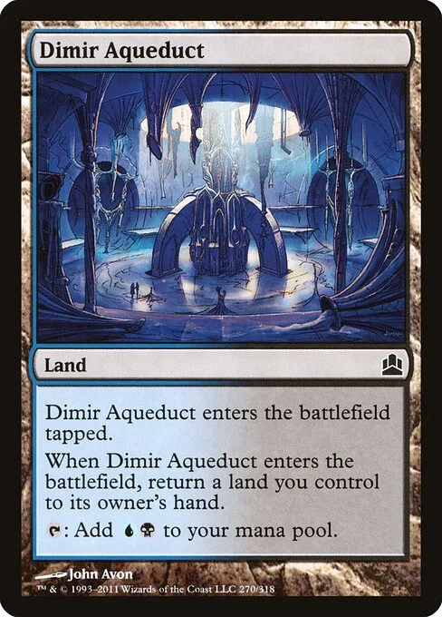 Dimir Aqueduct, carta Magic di tipo Land illustrata da John Avon