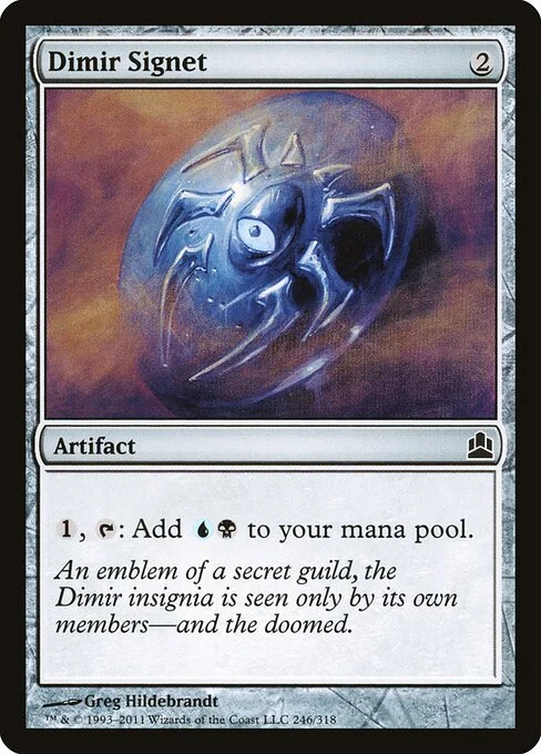 Dimir Signet, carta Magic di tipo Artifact illustrata da Greg Hildebrandt