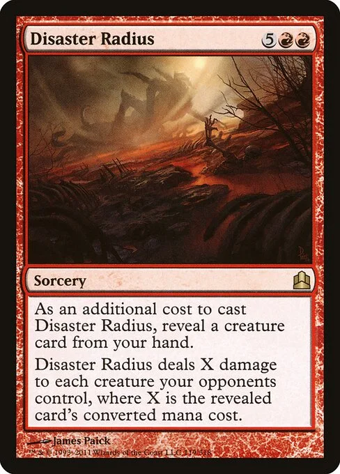 Disaster Radius, carta Magic di tipo Sorcery illustrata da James Paick