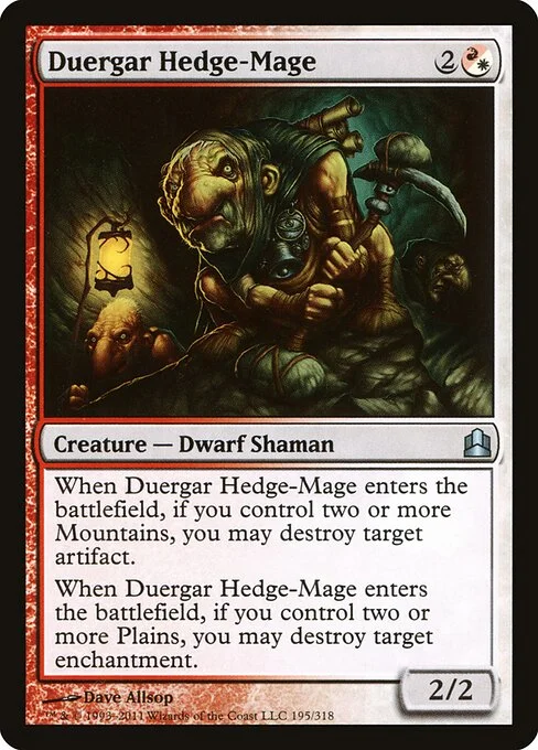 Duergar Hedge-Mage, carta Magic di tipo Creature — Dwarf Shaman illustrata da Dave Allsop