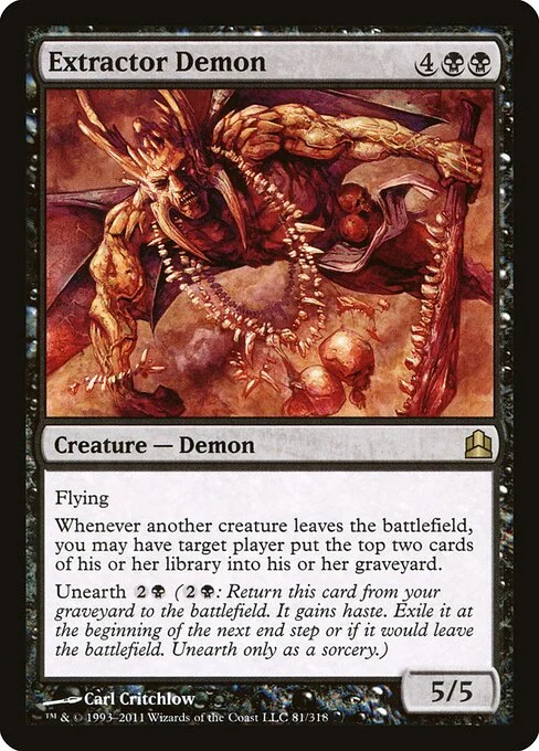 Extractor Demon, carta Magic di tipo Creature — Demon illustrata da Carl Critchlow