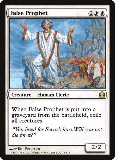 False Prophet, carta Magic di tipo Creature — Human Cleric illustrata da Eric Peterson