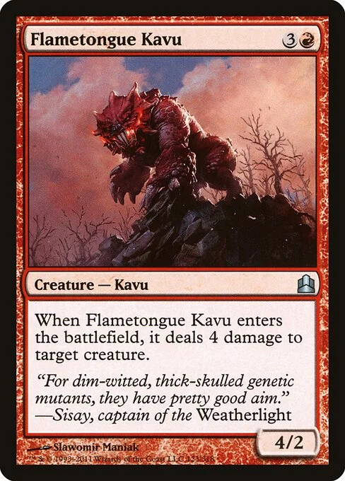 Flametongue Kavu, carta Magic di tipo Creature — Kavu illustrata da Slawomir Maniak