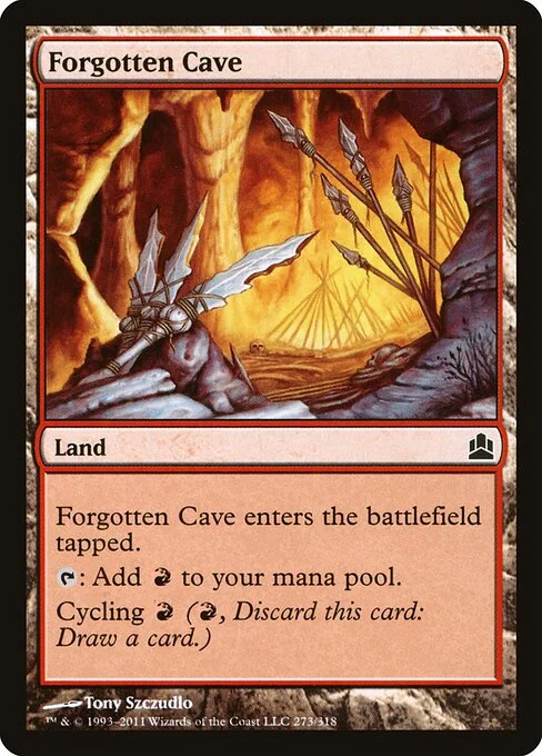 Forgotten Cave, carta Magic di tipo Land illustrata da Tony Szczudlo