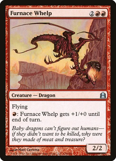 Furnace Whelp, carta Magic di tipo Creature — Dragon illustrata da Matt Cavotta