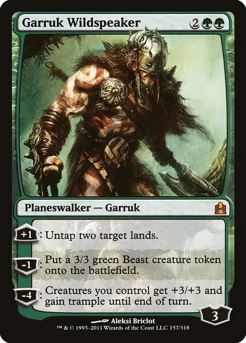 Garruk Wildspeaker, carta Magic di tipo Legendary Planeswalker — Garruk illustrata da Aleksi Briclot