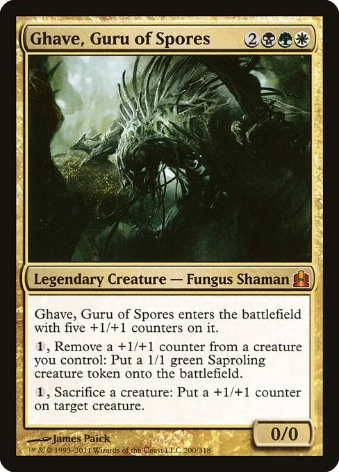 Ghave, Guru of Spores, carta Magic di tipo Legendary Creature — Fungus Shaman illustrata da James Paick