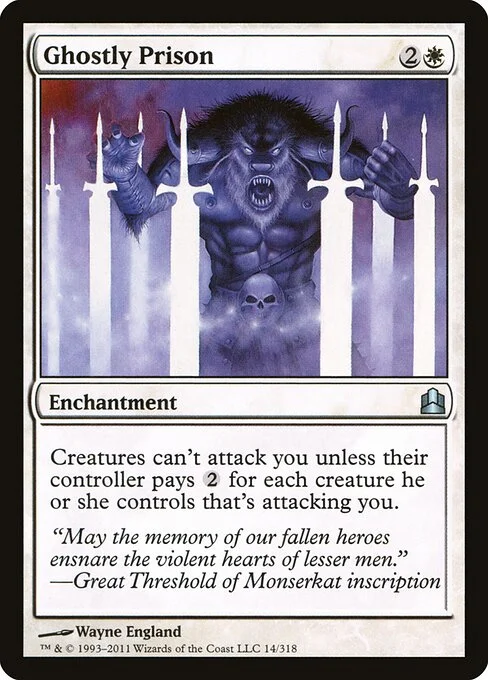 Ghostly Prison, carta Magic di tipo Enchantment illustrata da Wayne England