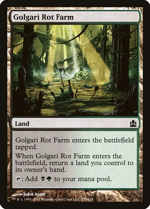 Golgari Rot Farm, carta Magic di tipo Land illustrata da John Avon