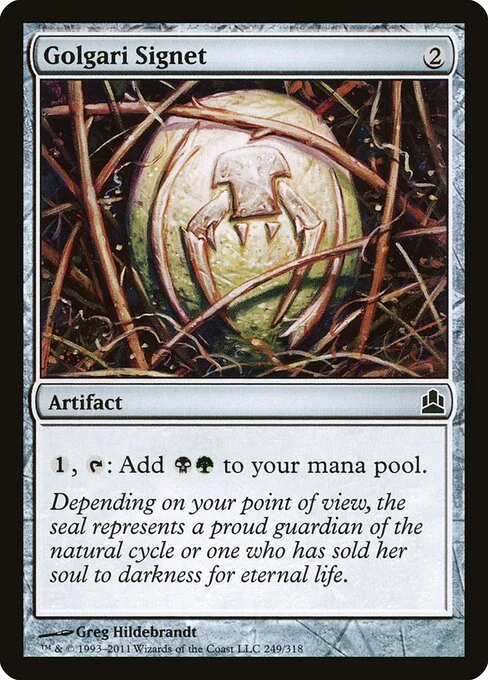 Golgari Signet, carta Magic di tipo Artifact illustrata da Greg Hildebrandt