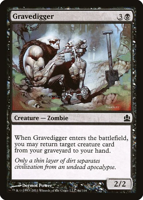 Gravedigger, carta Magic di tipo Creature — Zombie illustrata da Dermot Power