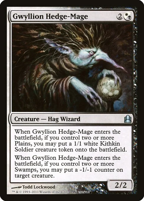 Gwyllion Hedge-Mage, carta Magic di tipo Creature — Hag Wizard illustrata da Todd Lockwood