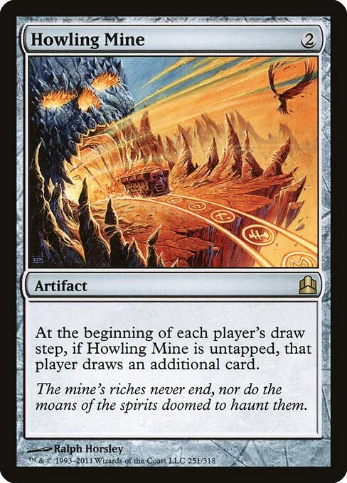 Howling Mine, carta Magic di tipo Artifact illustrata da Ralph Horsley