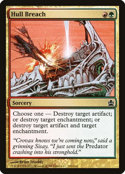 Hull Breach, carta Magic di tipo Sorcery illustrata da Brian Snõddy