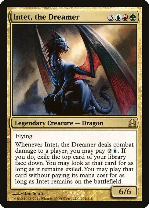 Intet, the Dreamer, carta Magic di tipo Legendary Creature — Dragon illustrata da Dan Murayama Scott
