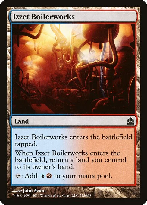 Izzet Boilerworks, carta Magic di tipo Land illustrata da John Avon