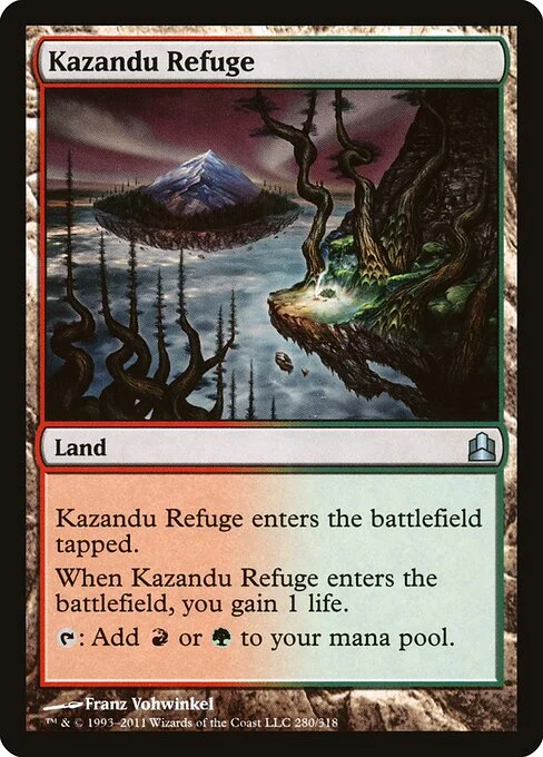 Kazandu Refuge, carta Magic di tipo Land illustrata da Franz Vohwinkel