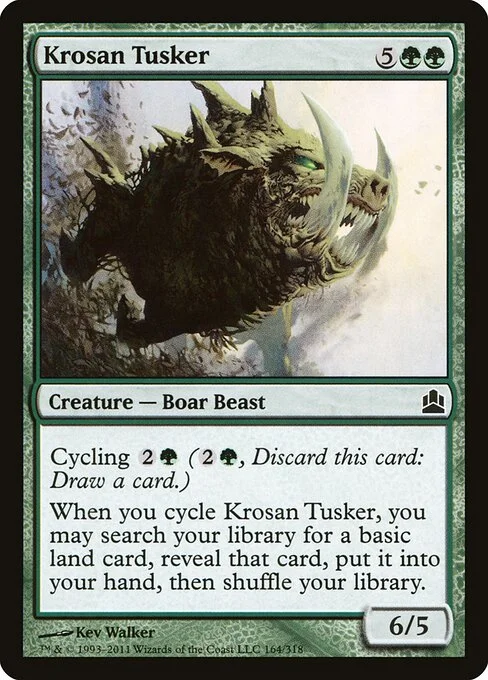 Krosan Tusker, carta Magic di tipo Creature — Boar Beast illustrata da Kev Walker