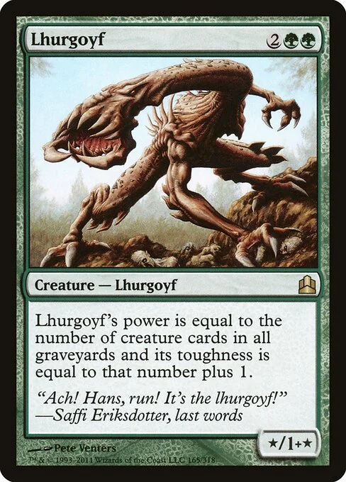 Lhurgoyf, carta Magic di tipo Creature — Lhurgoyf illustrata da Pete Venters