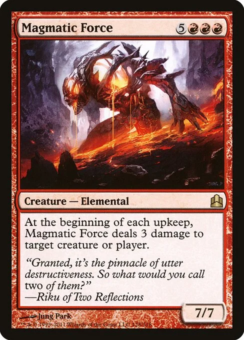 Magmatic Force, carta Magic di tipo Creature — Elemental illustrata da Jung Park