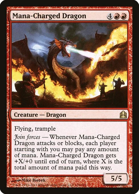 Mana-Charged Dragon, carta Magic di tipo Creature — Dragon illustrata da Mike Bierek