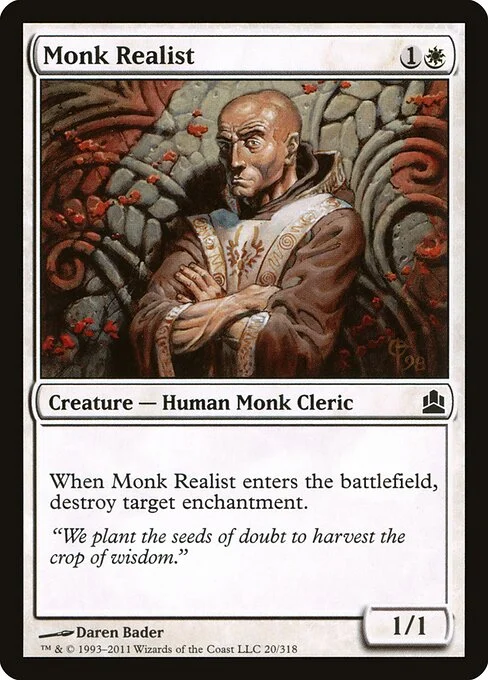 Monk Realist, carta Magic di tipo Creature — Human Monk Cleric illustrata da Daren Bader