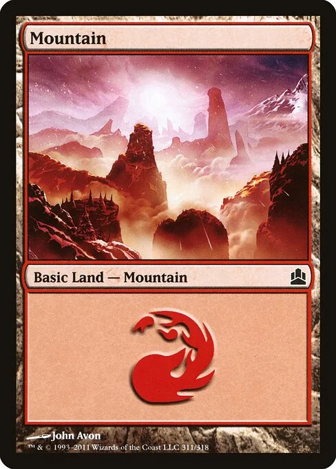 Mountain, carta Magic di tipo Basic Land — Mountain illustrata da John Avon