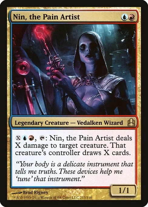 Nin, the Pain Artist, carta Magic di tipo Legendary Creature — Vedalken Wizard illustrata da Brad Rigney