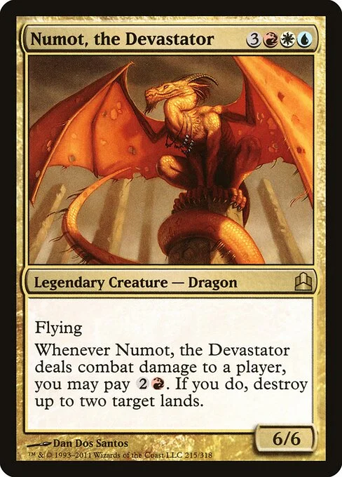 Numot, the Devastator, carta Magic di tipo Legendary Creature — Dragon illustrata da Dan Dos Santos