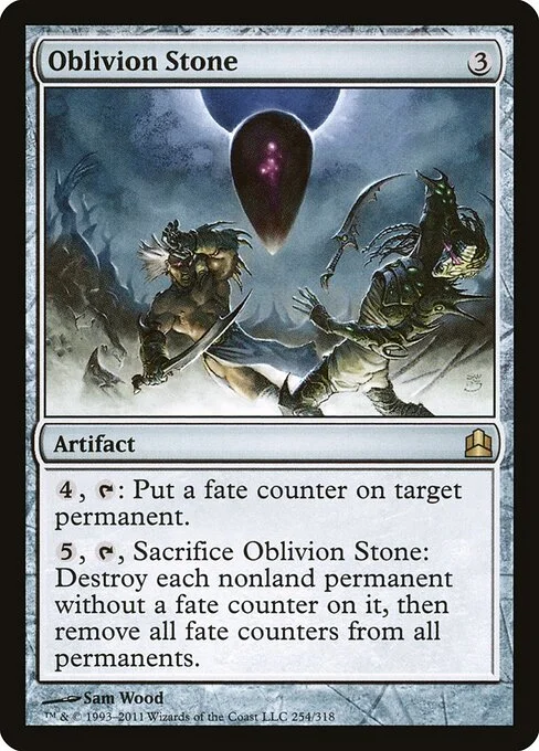 Oblivion Stone, carta Magic di tipo Artifact illustrata da Sam Wood