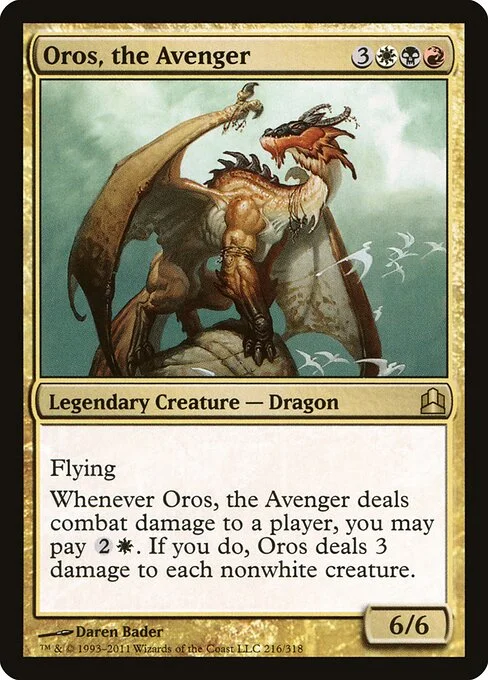 Oros, the Avenger, carta Magic di tipo Legendary Creature — Dragon illustrata da Daren Bader