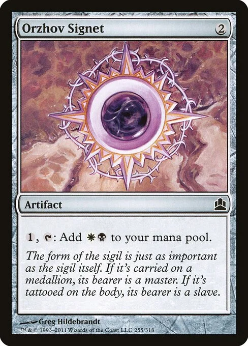 Orzhov Signet, carta Magic di tipo Artifact illustrata da Greg Hildebrandt