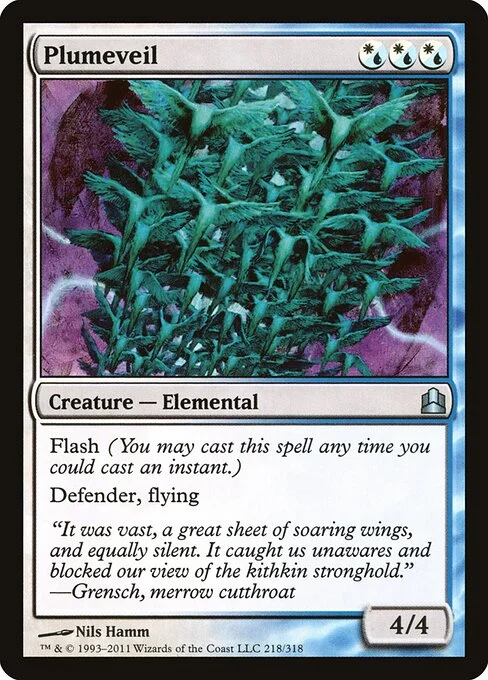 Plumeveil, carta Magic di tipo Creature — Elemental illustrata da Nils Hamm