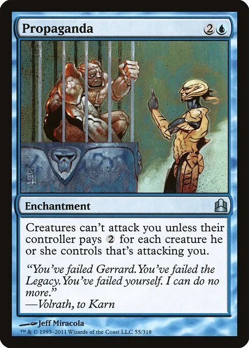 Propaganda, carta Magic di tipo Enchantment illustrata da Jeff Miracola
