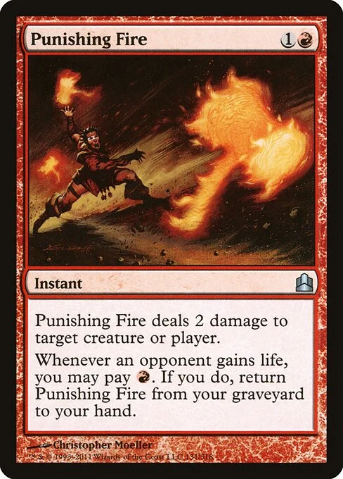 Punishing Fire, carta Magic di tipo Instant illustrata da Christopher Moeller